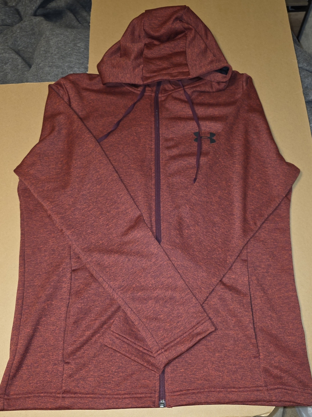 Under Armour Men's Maroon Heather Full-Zip Hoodie